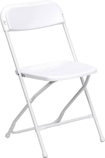 White folding chair